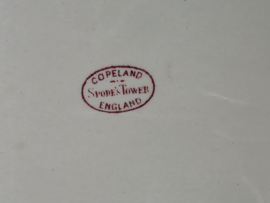 Engels Copeland Spode's Tower rood hoge vierkante schaal 23 cm