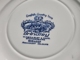 Verkocht = Engels blauw Grindley Country Inns ontbijtbord 20 cm
