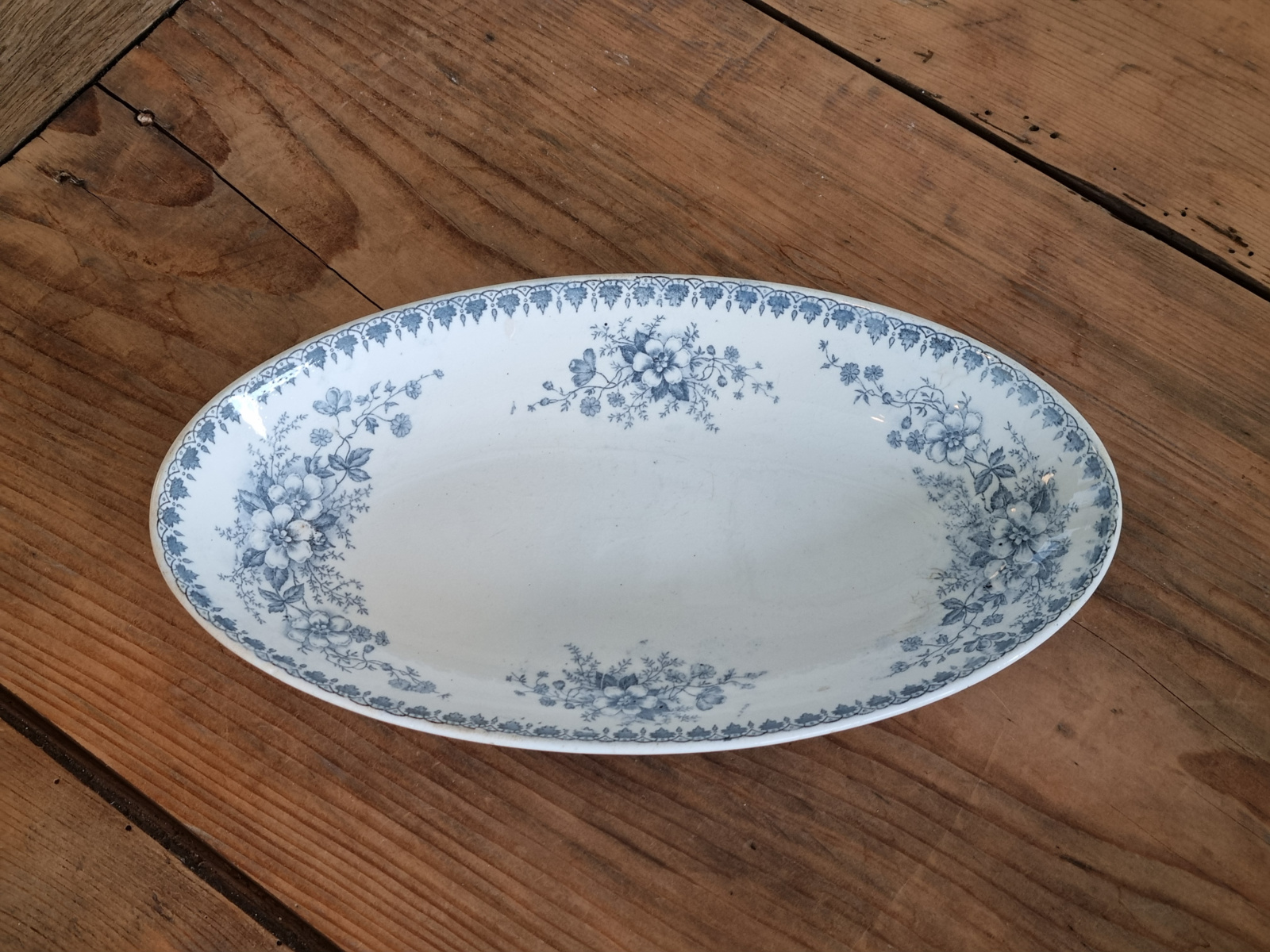 Societe Ceramique decor Anna grijs ovaal schaaltje 26 cm
