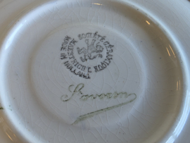 Societe Ceramique Schrijfnamendecor kop en schotel