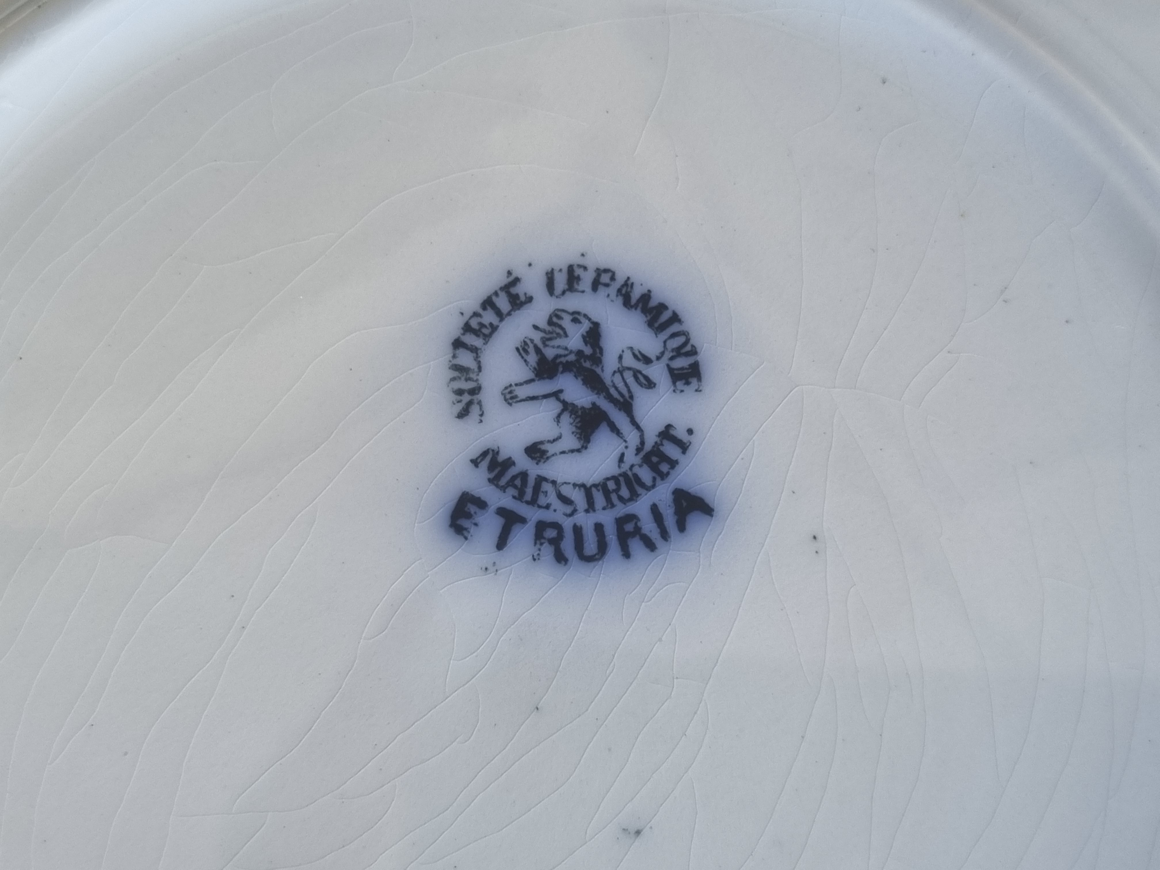 Societe Ceramique Etruria vloeiblauw ontbijtbord 20 cm