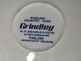 Engels blauw Grindley Country Inns kop en schotel (decor binnenin)