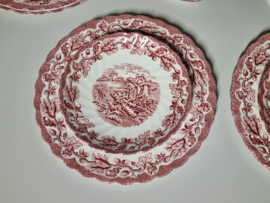 Engels rood Jachtservies Myott's Country Life Ontbijtservies 6 personen