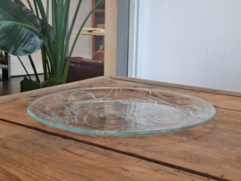 Glas Vintage platte Serveerschaal 32,5 cm (afb. Tulp)