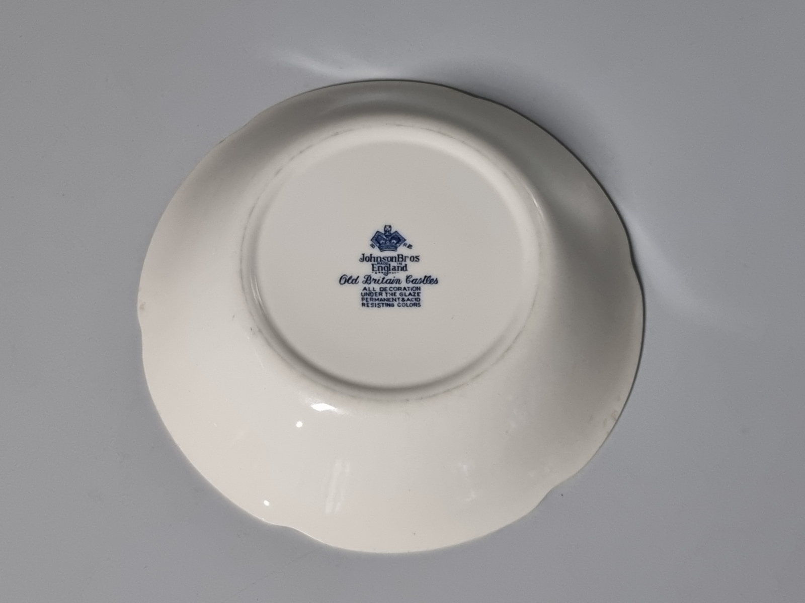 Engels blauw Johnson Bros Old Britain Castles Bord Pasta Curry Pokebowl 19 cm