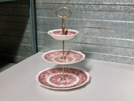 Enoch Wedgwood Mason's Vista rood Etagere 3-laags