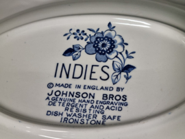Engels blauw Johnson Bros Indies hoge ovale schaal 30 cm