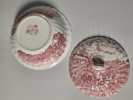 Engels rood Jachtservies Myott's Country Life dekschaal