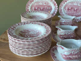 Engels rood Jachtservies Myott's Country Life Eetservies 24 persoons