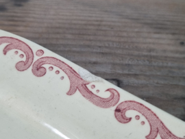 Victoria Rood Societe Ceramique Kaasstolp op onderbord met 2x chipje (creme)
