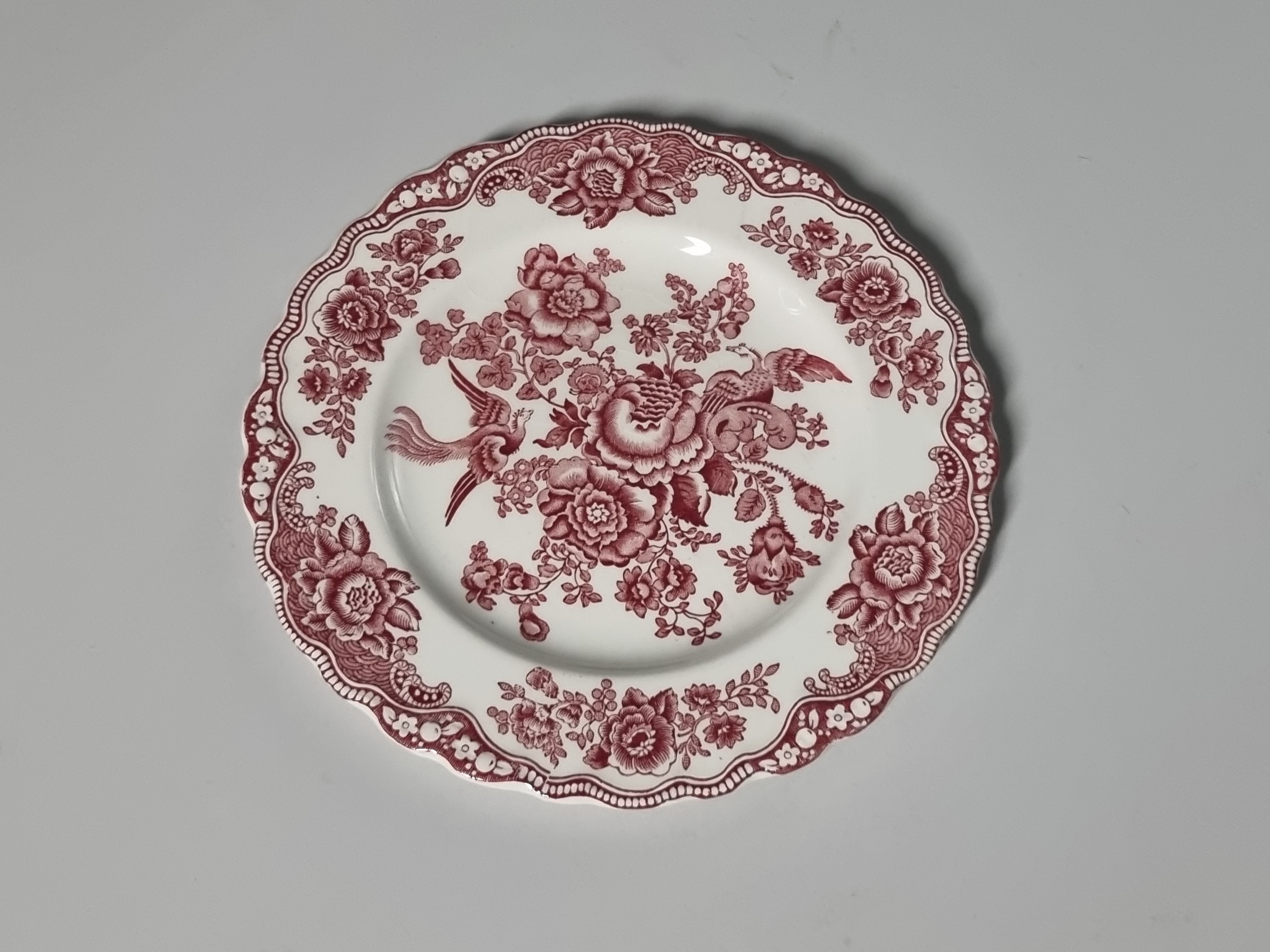 Engels rood Crown Ducal Bristol Ontbijtbordje 20 cm