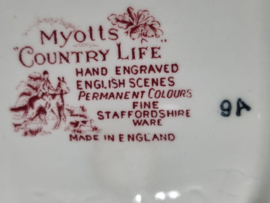 Engels rood Jachtservies Myott's Country Life Theepot 1,2 liter