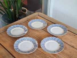 Lomonosov blauw Cobalt set 5x Gebaksbordje 15 cm