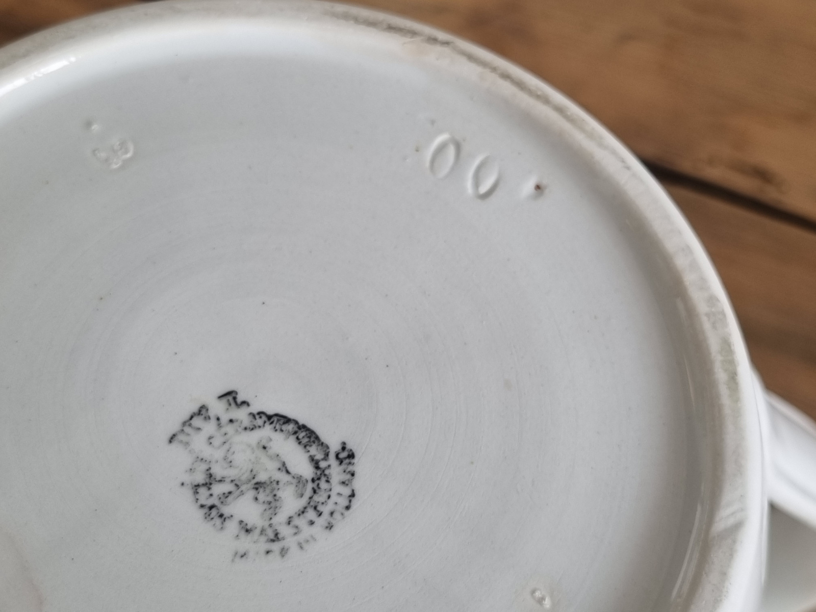 Societe Ceramique wit Bandenkan ruim 4 liter, de nr. 00