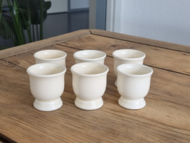 Societe Ceramique creme set 6x Eierdopje laag model