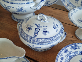 Potiche blauw Societe Ceramique compleet Eetservies 8-pers.