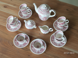 Villeroy en Boch Burgenland rood koffieservies 10 personen