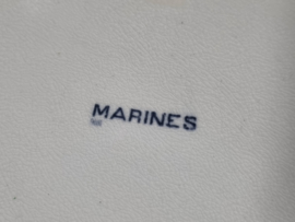 Petrus Regout Marines donker blauw groot Serveerbord 34 cm (ronde model - afb. zonsondergang)