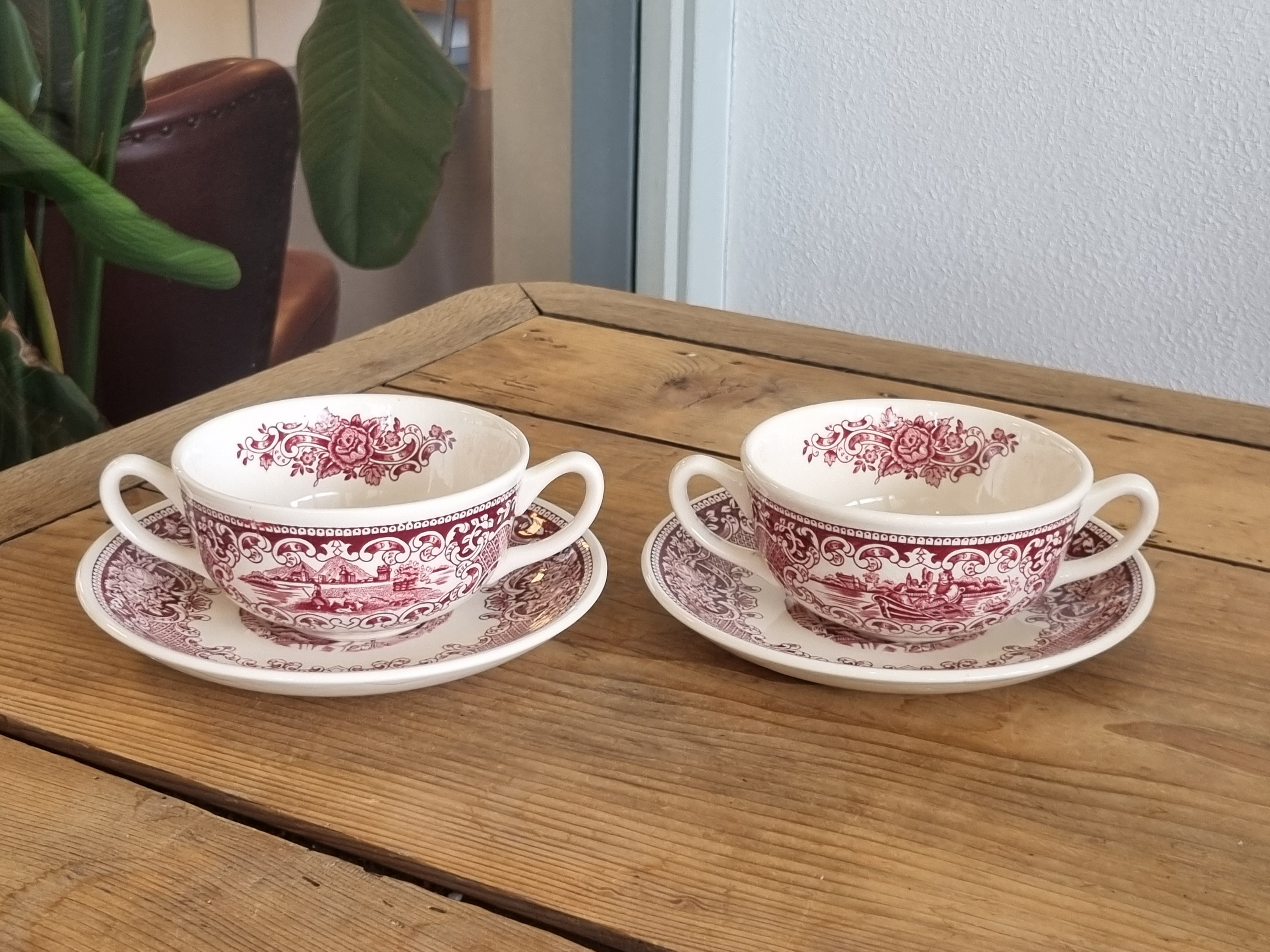 Regout Castillo Myott set 2x soepkom met schotel