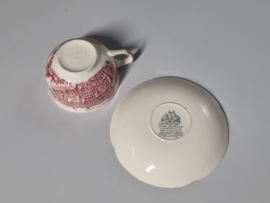 Engels rood Johnson Bros Olde English Countryside kop en schotel