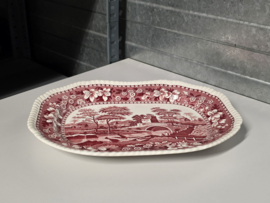 Engels Copeland Spode's Tower rood rechthoekige schaal 33 cm