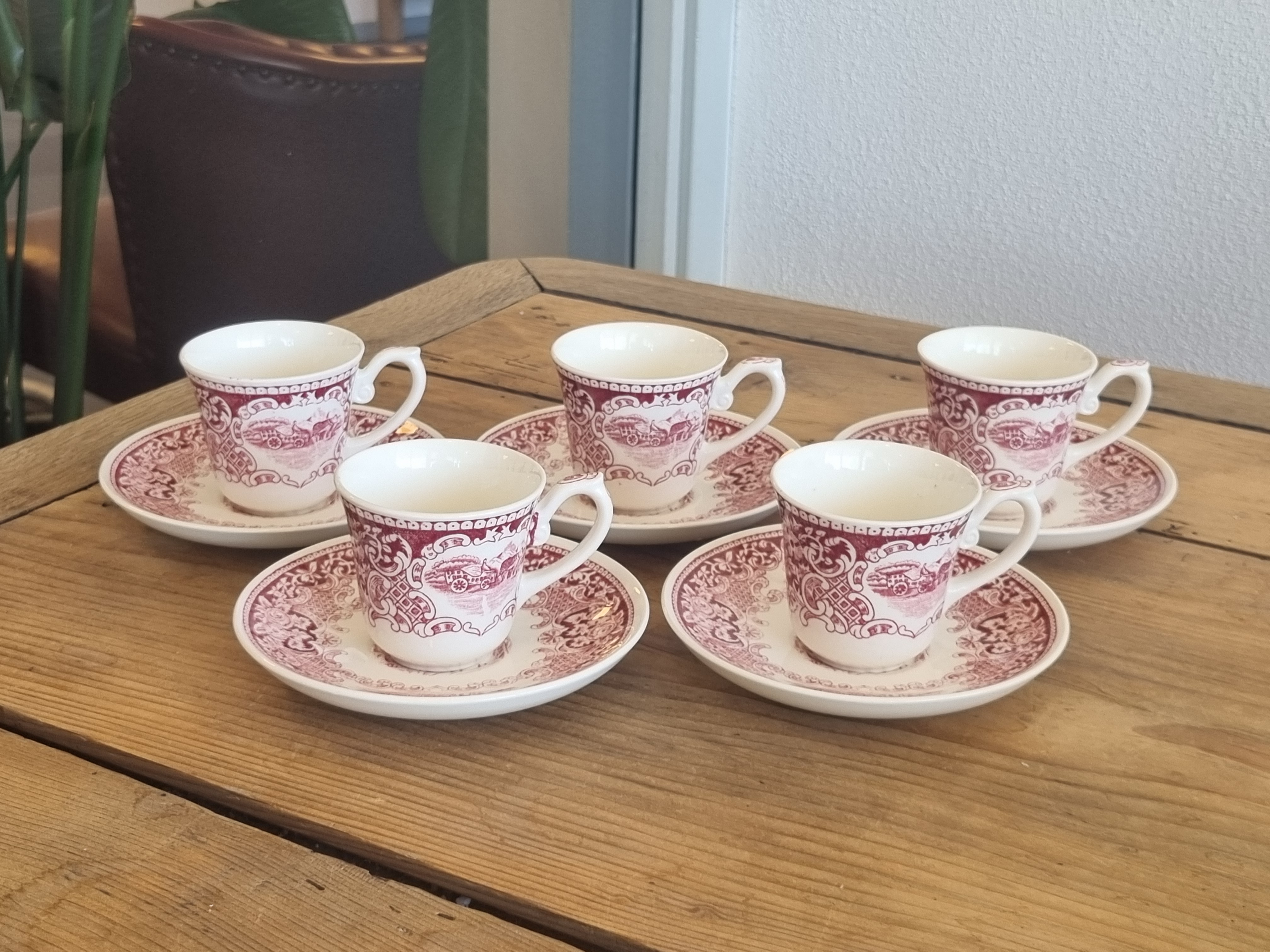 Regout Castillo Royal Sphinx set 5x espresso kop en schotel