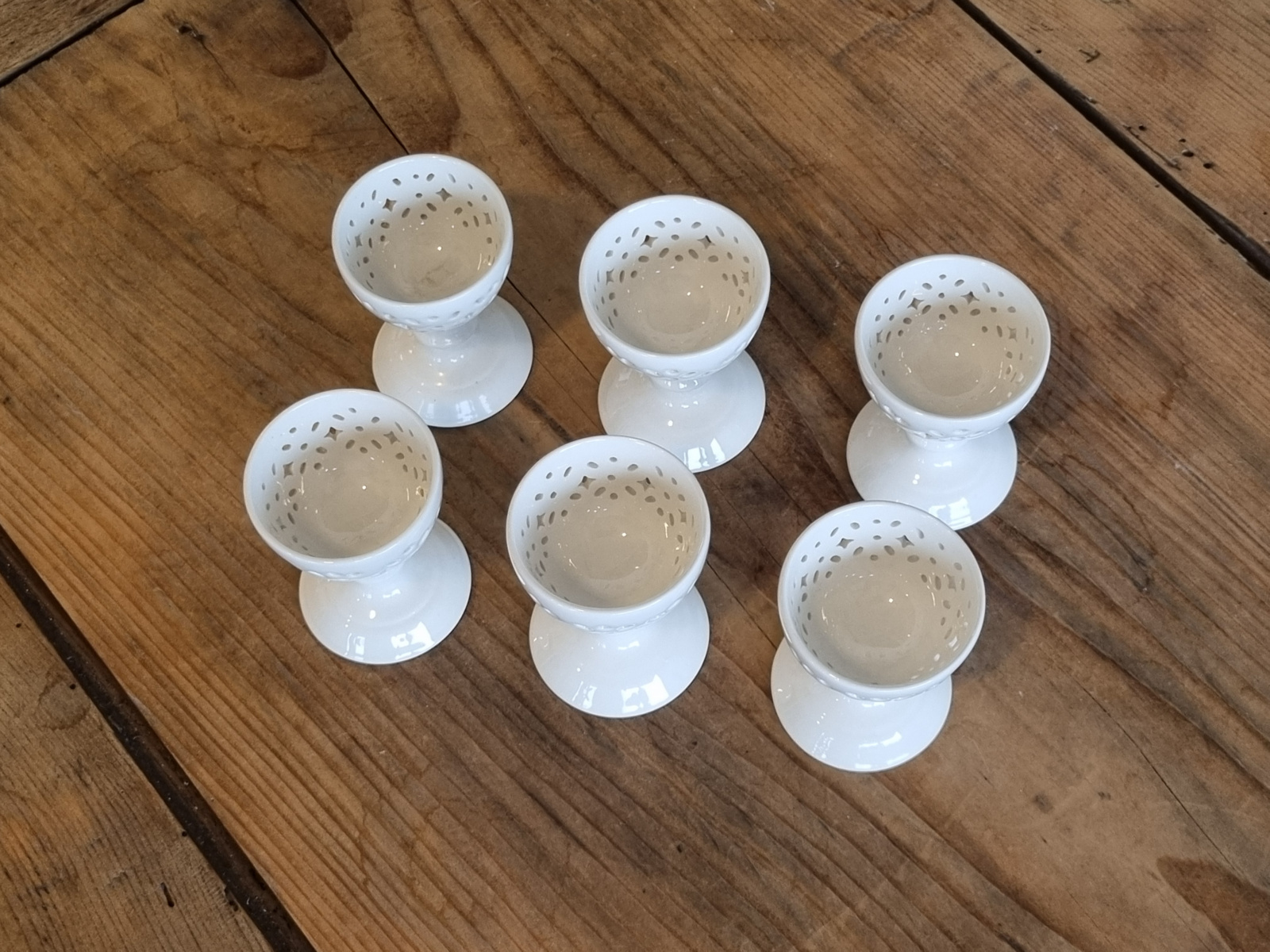 Authentic Leeds Pottery set 6x Eierdopje