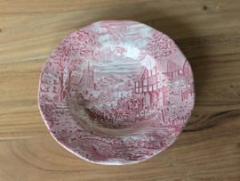 Engels rood Enoch Wedgwood Dickens Coaching Days diep bord 22 cm