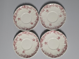 Villeroy en Boch Valeria rood set 4x soepkom met schotel (oude versie!)
