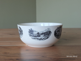 Landschap zwart Societe Ceramique hoge ronde schaal 17 cm