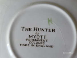 Engels gekleurd Jachtservies Myott The Hunter set 6x soepkom met schotel