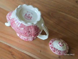 Engels rood Palissy River Scenes Koffiepot 17,5 cm
