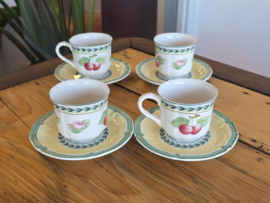 Villeroy en Boch French Garden Fleurence set 4x Espresso kop en schotel