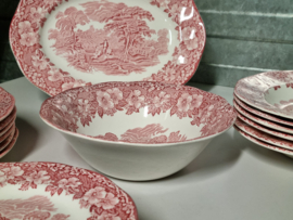 Engels rood Enoch Wedgwood Woodland serviesset 21-delig