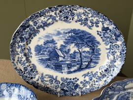 Engels blauw Mix & Match compleet dinerservies 6 personen 29 delen