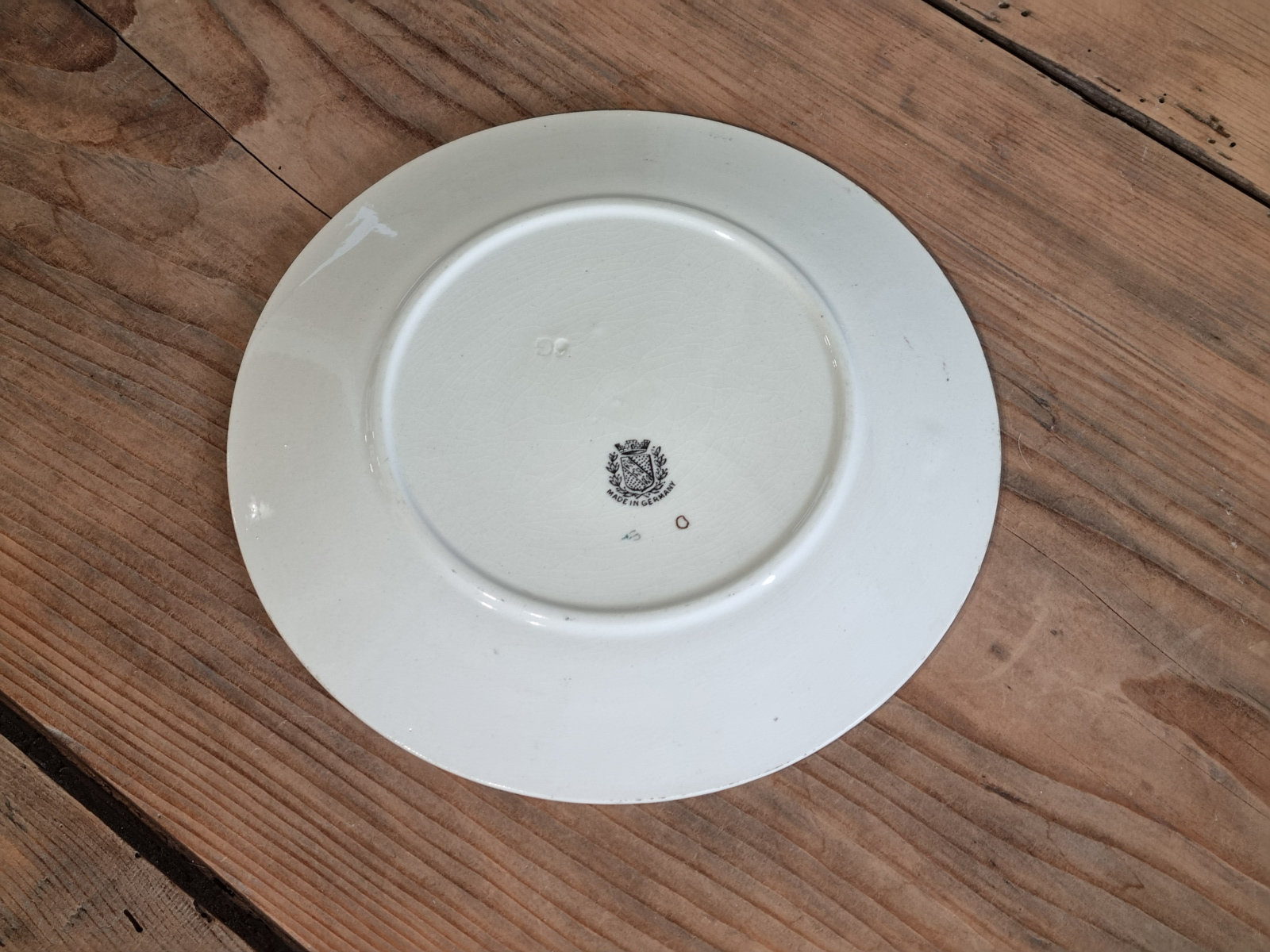 Frans Sarreguemines Enfants Ontbijtbordje 20 cm (afb. Schilderen) met Duits stempel