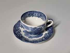 Engels blauw Enoch Wedgwood Woodland Kop en schotel