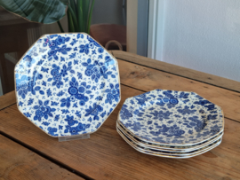 Beatrix Societe Ceramique set 6x ontbijtbordje 21,5 cm met goudluster (hoekig model)