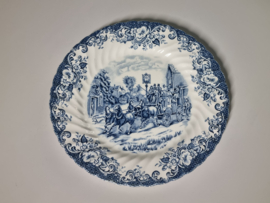 Engels blauw Meakin Coaching Scenes Plat Dinerbord 25 cm