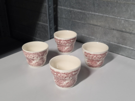 Engels rood English Ironstone Tableware EIT set 4x kopjes zonder oortje