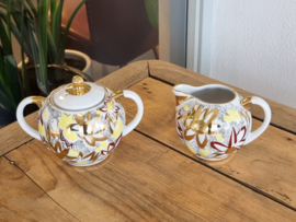 Lomonosov Theeservies Golden Daisy geel goud 6 personen