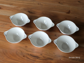 Oud Boerenbont Regout Royal Sphinx set 6x Pagi Kom met greepjes