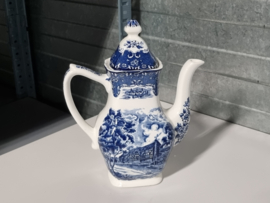 Engels blauw Grindley Country Inns compleet koffieservies theeservies 6 personen