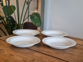 Regout wit set 4x diepe borden 24 cm (gladde rand)