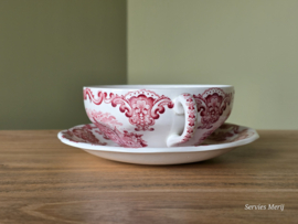 Engels rood Enoch Wedgwood Royal Homes Of Britain soepkom met schotel