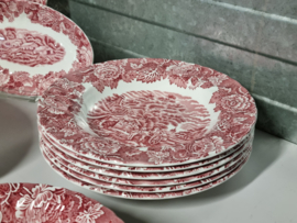 Engels rood Woods Ware compleet eetservies 6 personen 24 delig