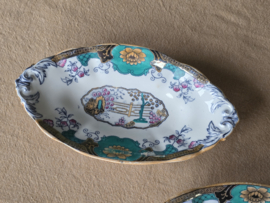 Boch Frères Canton set 2x ovaal schaaltje 24,5 cm