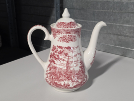 Engels rood English Ironstone Tableware River Scenes koffiepot theepot 19,5 cm