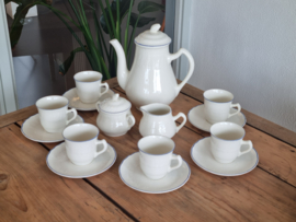 Boch Belgium MRL wit/blauw Koffieservies 6-pers.