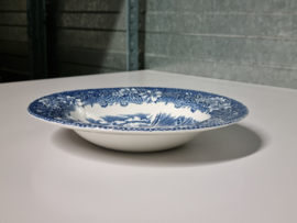 Engels blauw Coaching Taverns Royal Tudor Ware Staffordshire diep pasta curry bord 22,5 cm